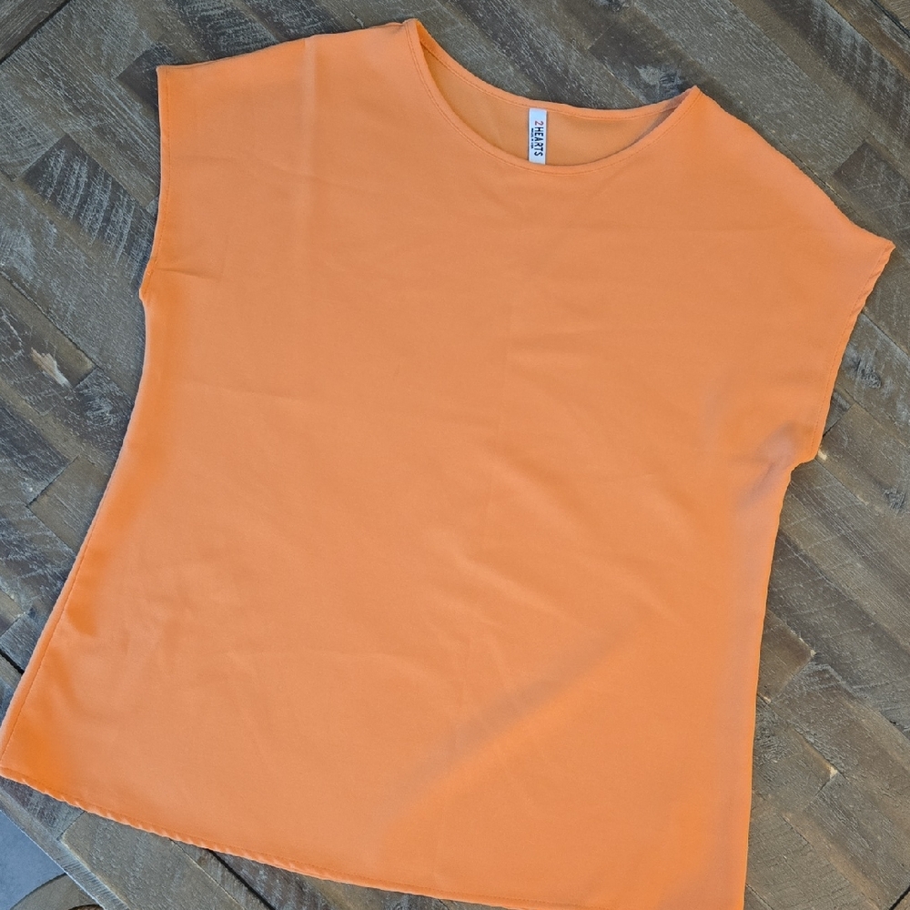 Casual Orange Short Sleeve Top